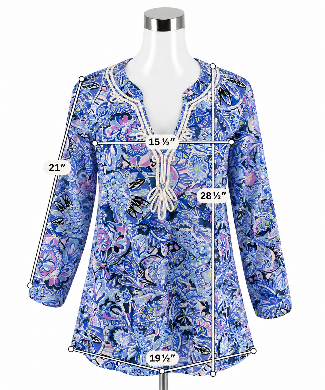 Lilly Pulitzer Marlow Tunic Top Downstairs Print Cotton Size Large