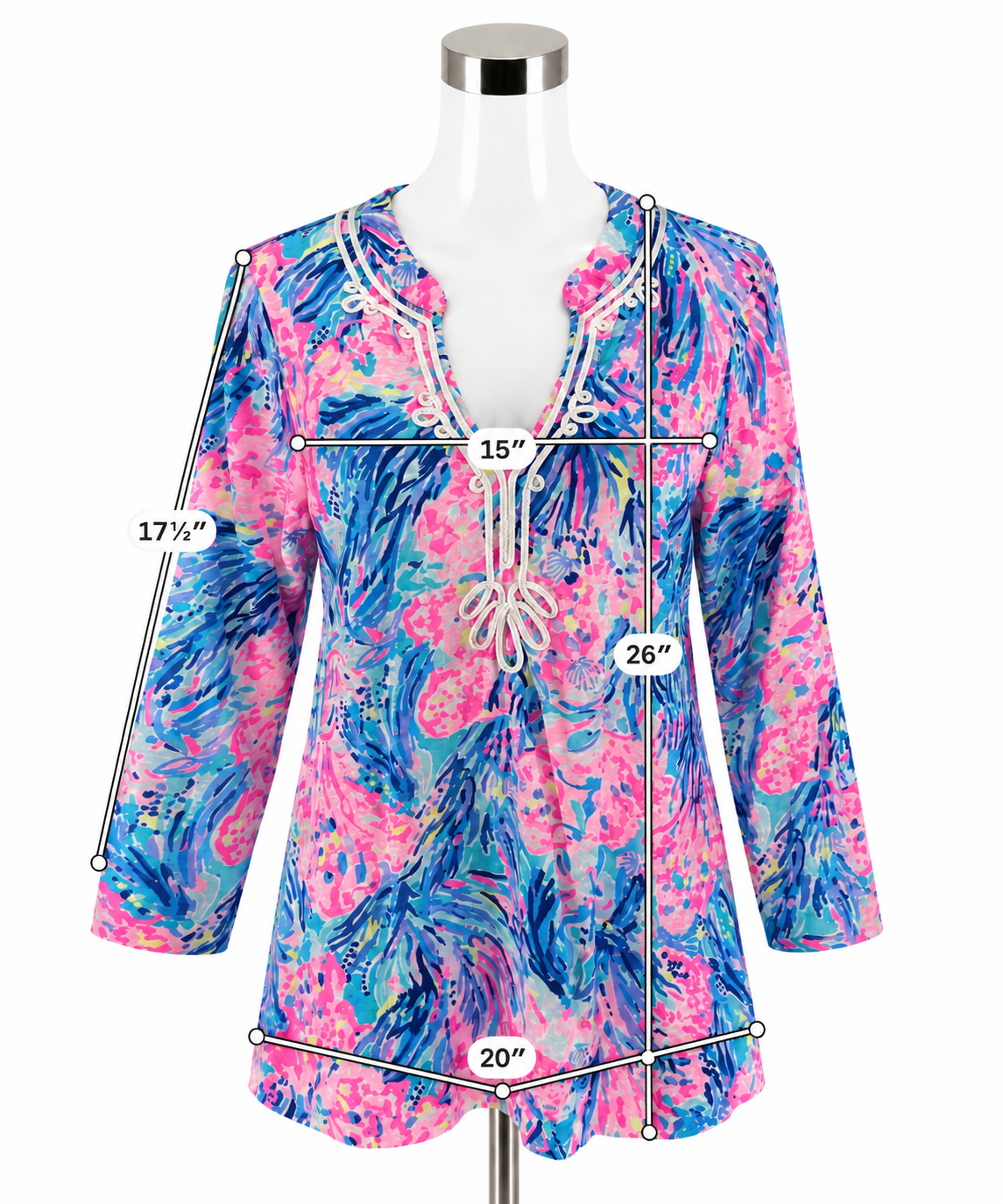 Lilly Pulitzer Katrina Tunic Top Multi Sink or Swim Print Cotton Size Large
