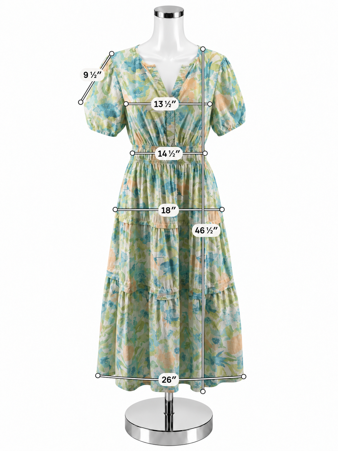 Casa Cabana Floral Tiered Linen Blend Midi Dress Size M- ONLINE ONLY