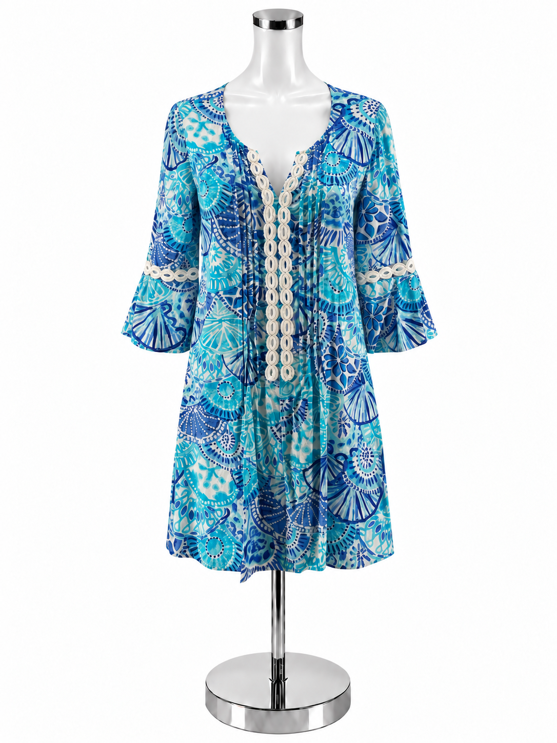 Lilly Pulitzer Nele Tunic Top Blue Ibiza Gimme Some Mo Print Size XS