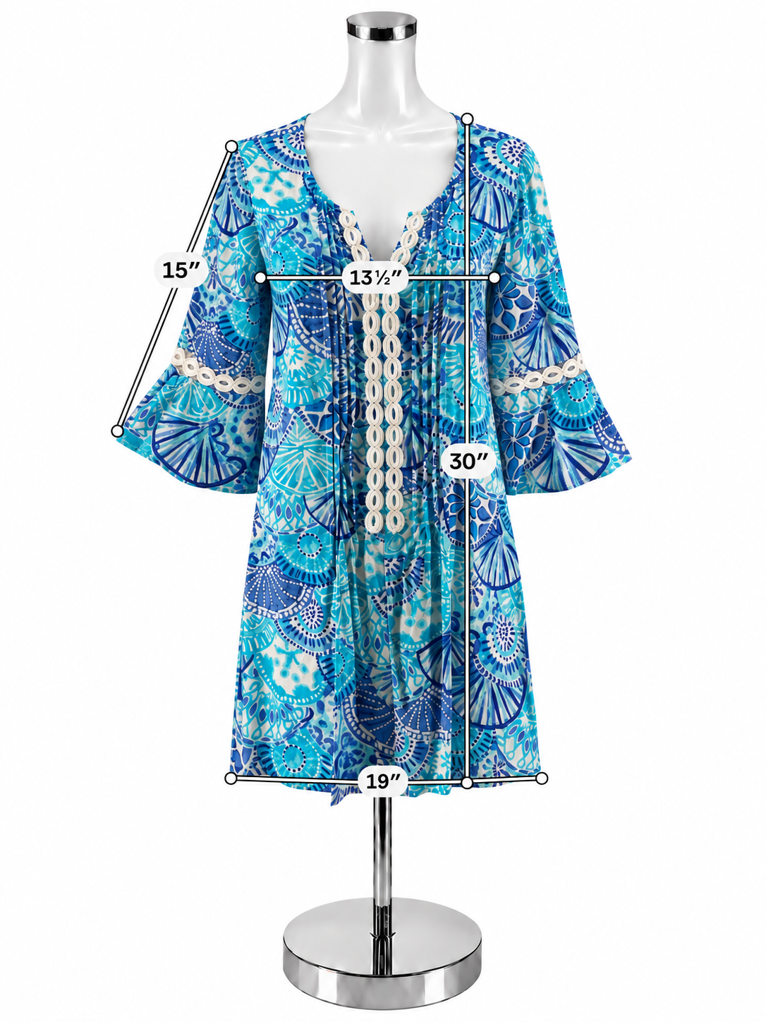 Lilly Pulitzer Nele Tunic Top Blue Ibiza Gimme Some Mo Print Size XS