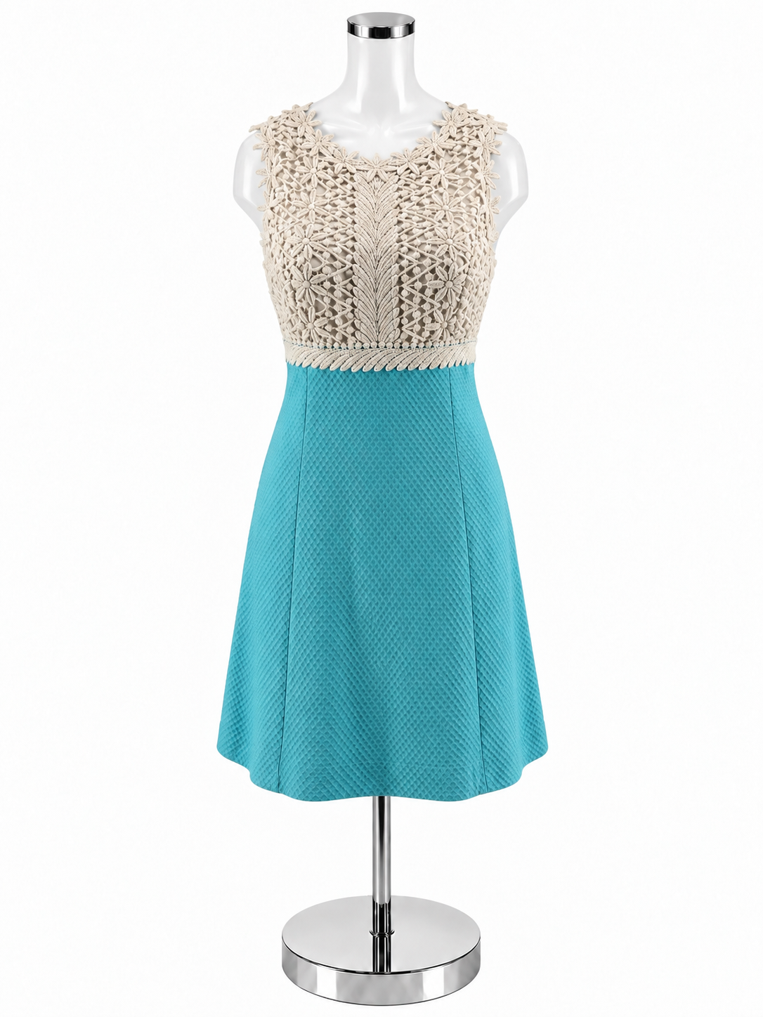 Lilly Pulitzer Adele Lace Bodice Dress Size 2 Resort White Aqua
