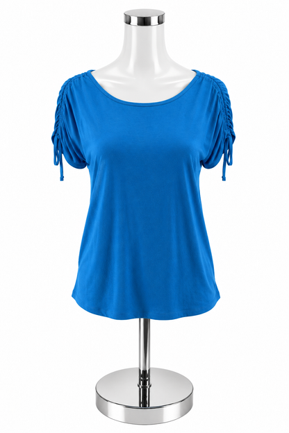 Tahari Size S Blue Solid Pre-Owned Ladies Casual Top - ONLINE ONLY