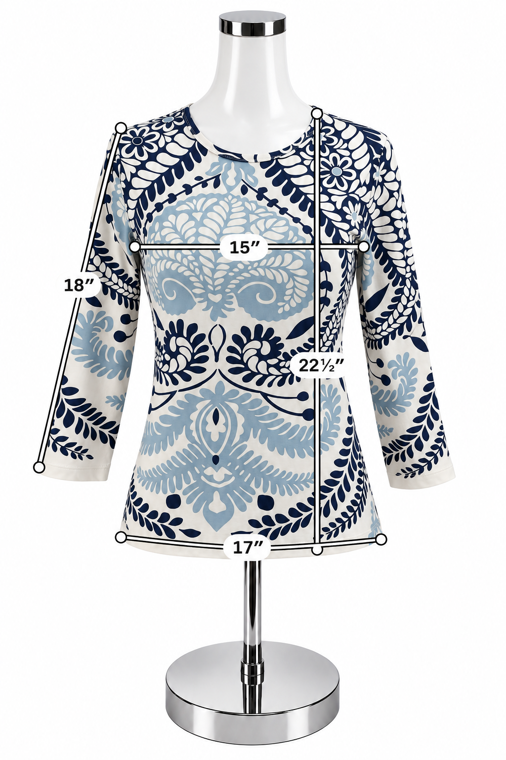 J. McLaughlin Catalina Cloth Blue &amp; White Botanical Print Top Size XS - ONLINE ONLY