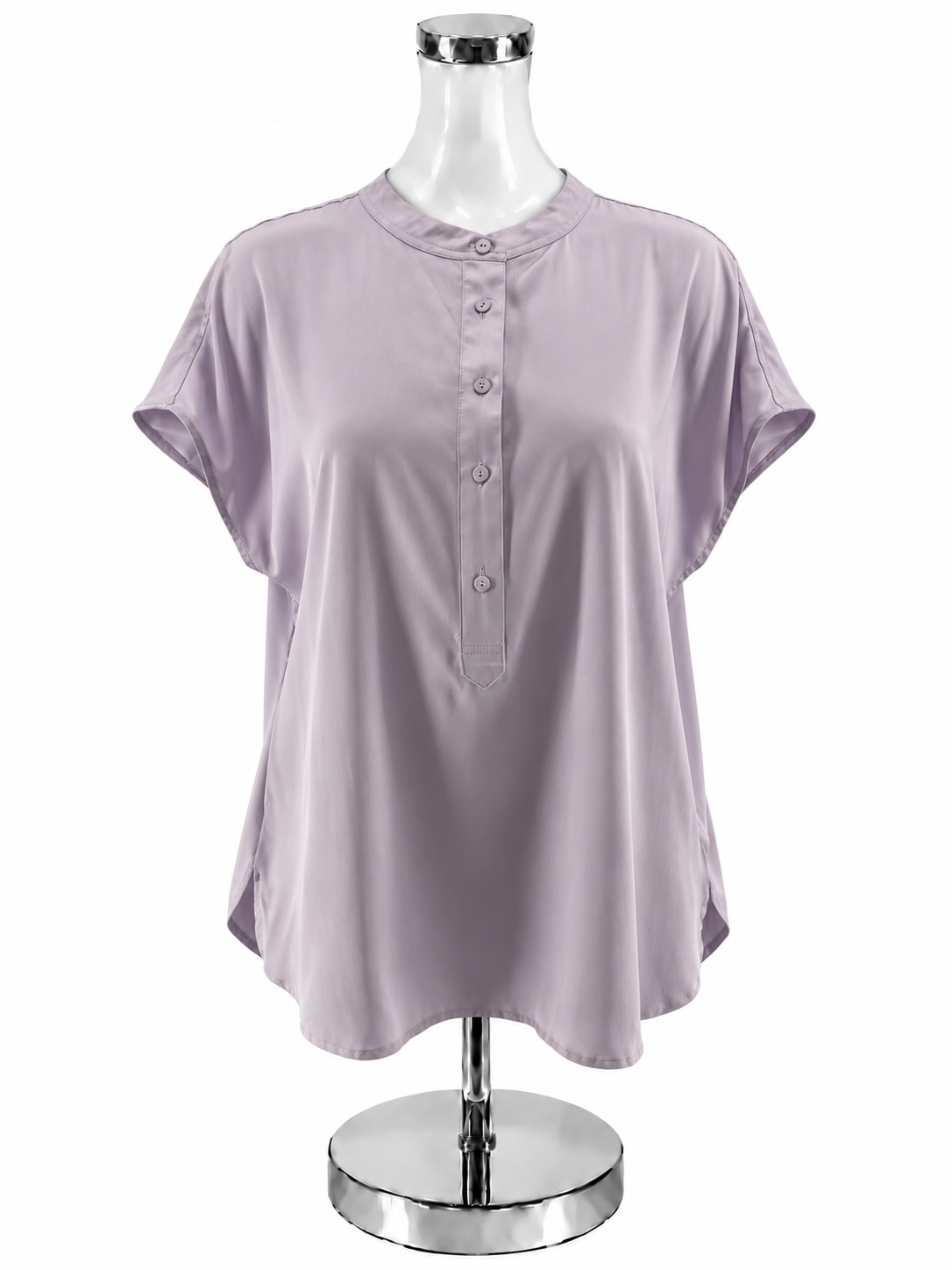 Worthington Lavender Mandarin Collar Cap Sleeve Blouse Top XL - ONLINE ONLY