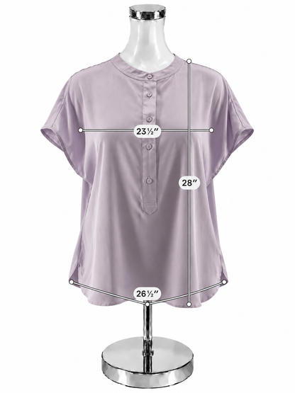 Worthington Lavender Mandarin Collar Cap Sleeve Blouse Top XL - ONLINE ONLY