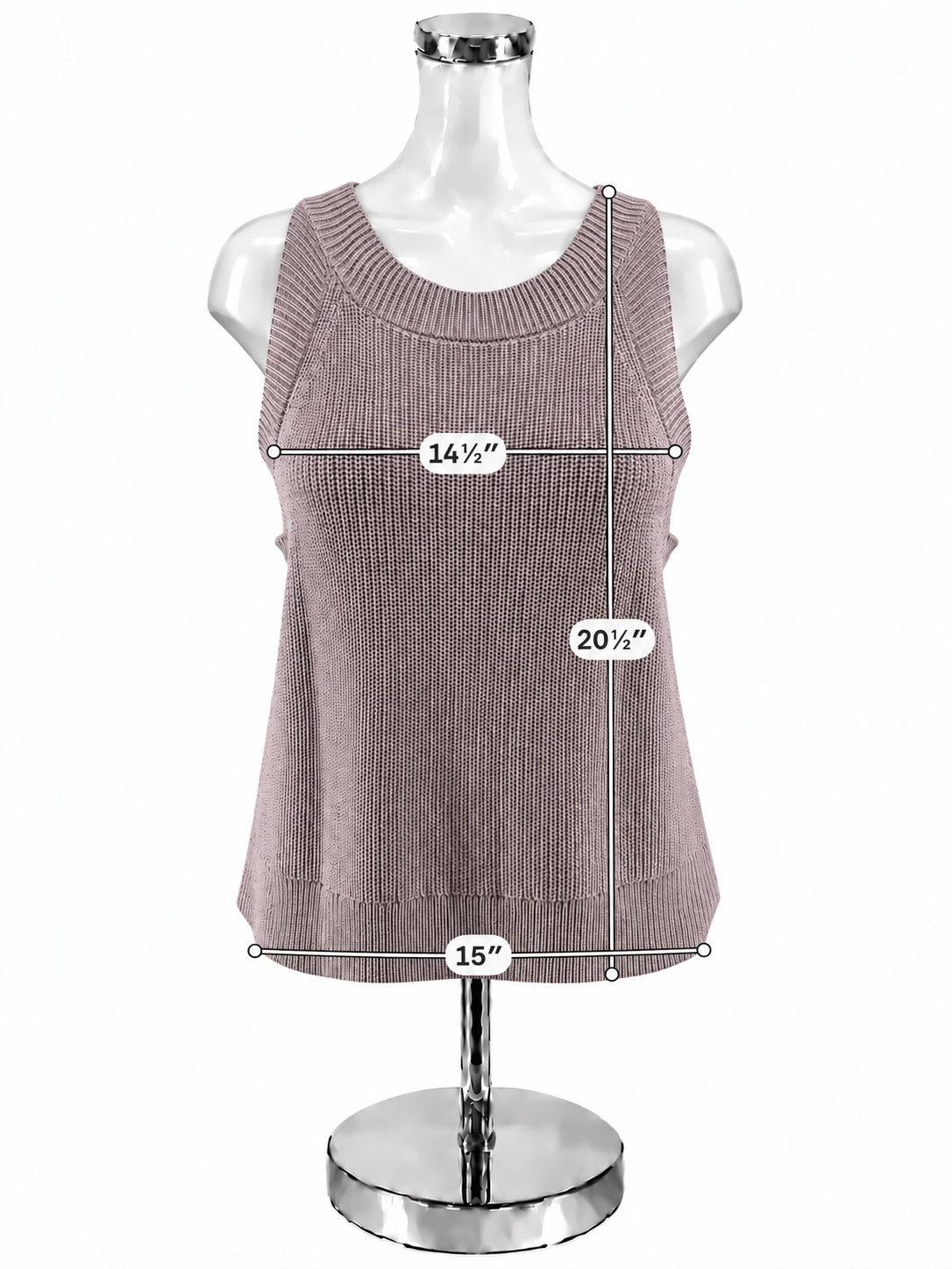 Gianni Bini Ribbed Knit Sleeveless Tank Top Lavender Size L NWT - ONLINE ONLY