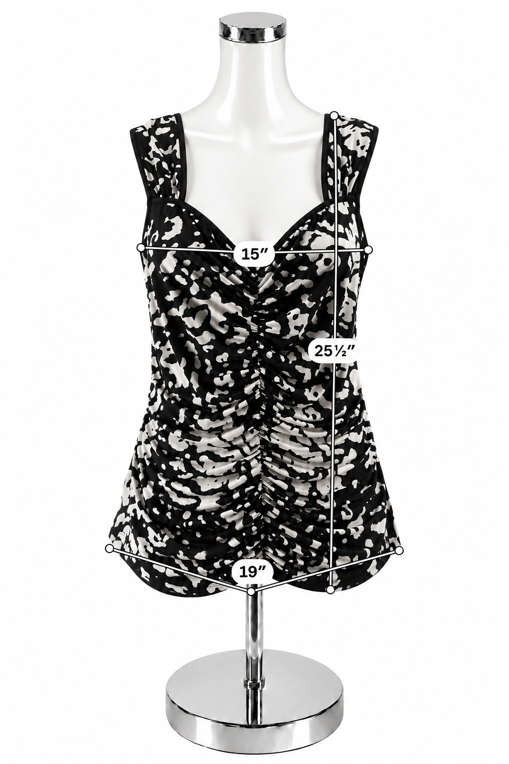 Etcetera Abstract Print Ruched Sleeveless Top | Size XL