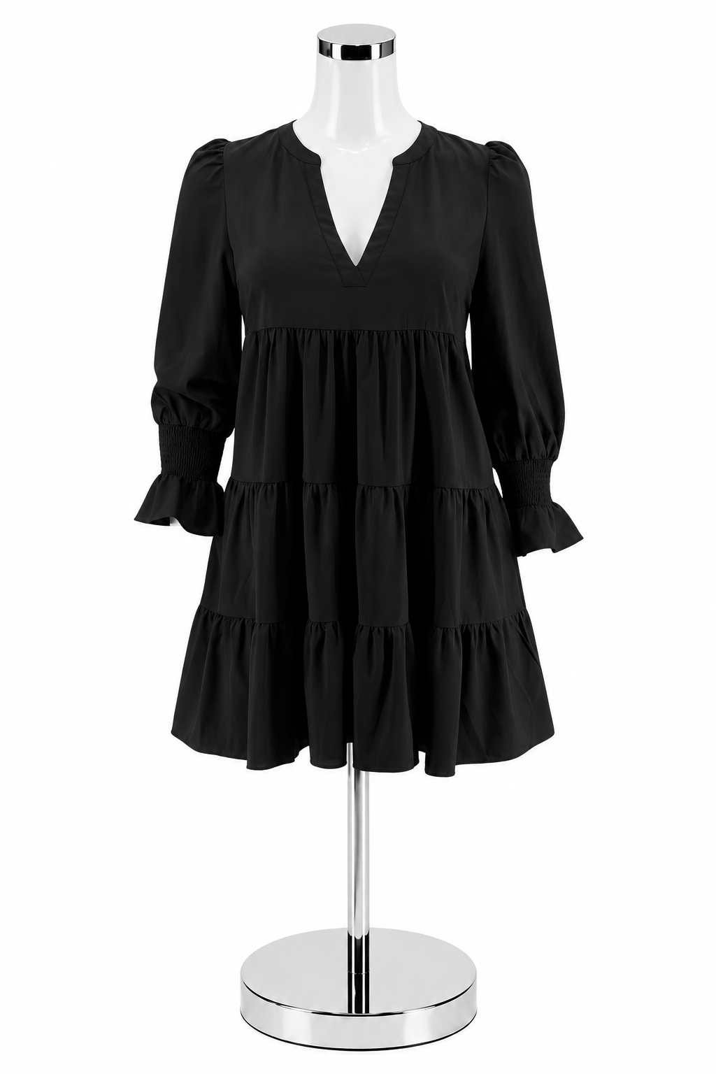 Pomander Place Finley Tiered Babydoll Dress Black XXL