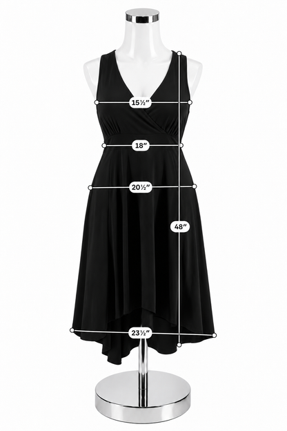 Torrid Black Jersey Knit Faux Wrap Hi-Lo Midi Dress Size 2X