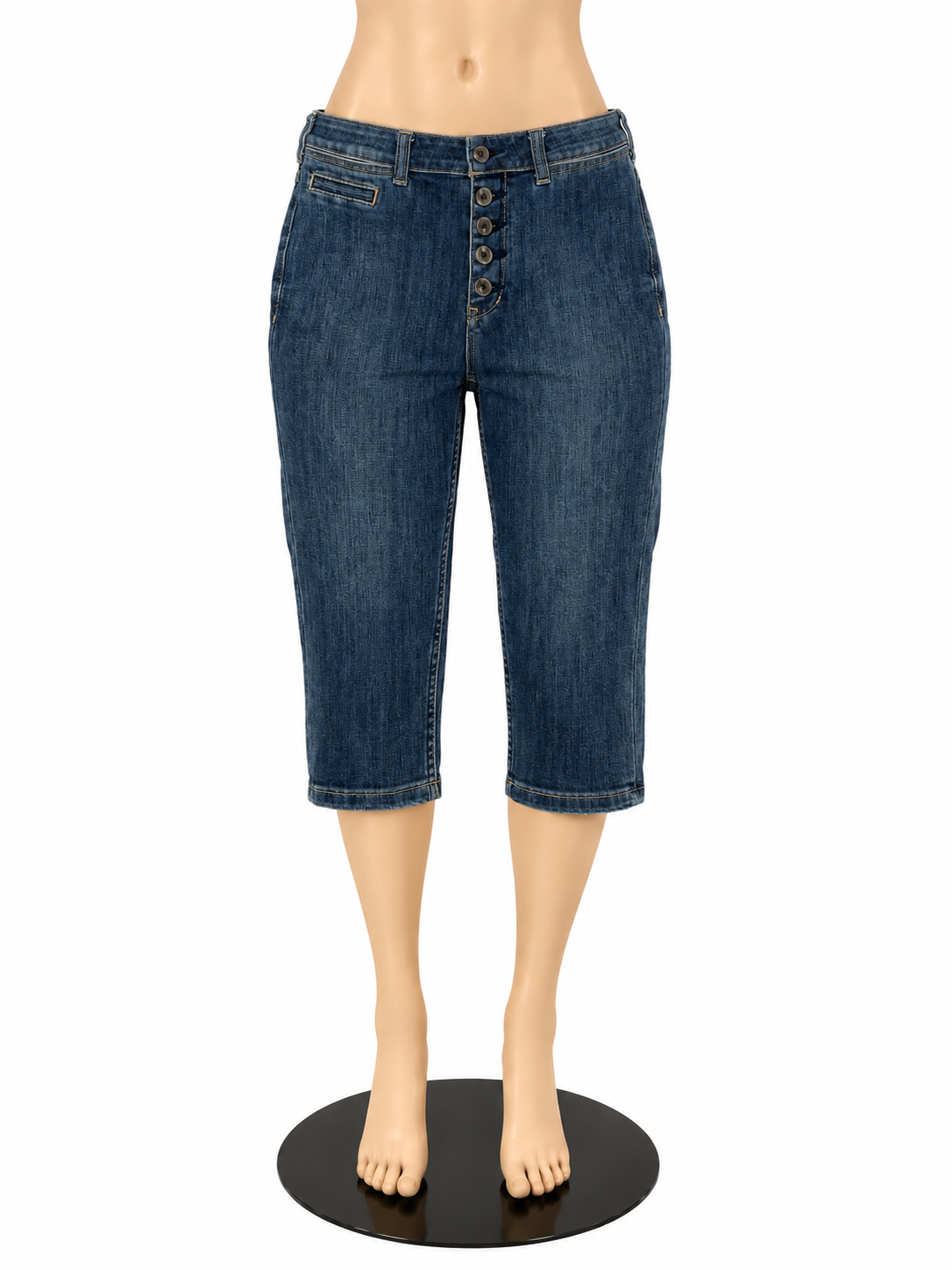 Pilcro and the Letterpress High-Rise Button-Fly Cropped Capri Jeans Size 6