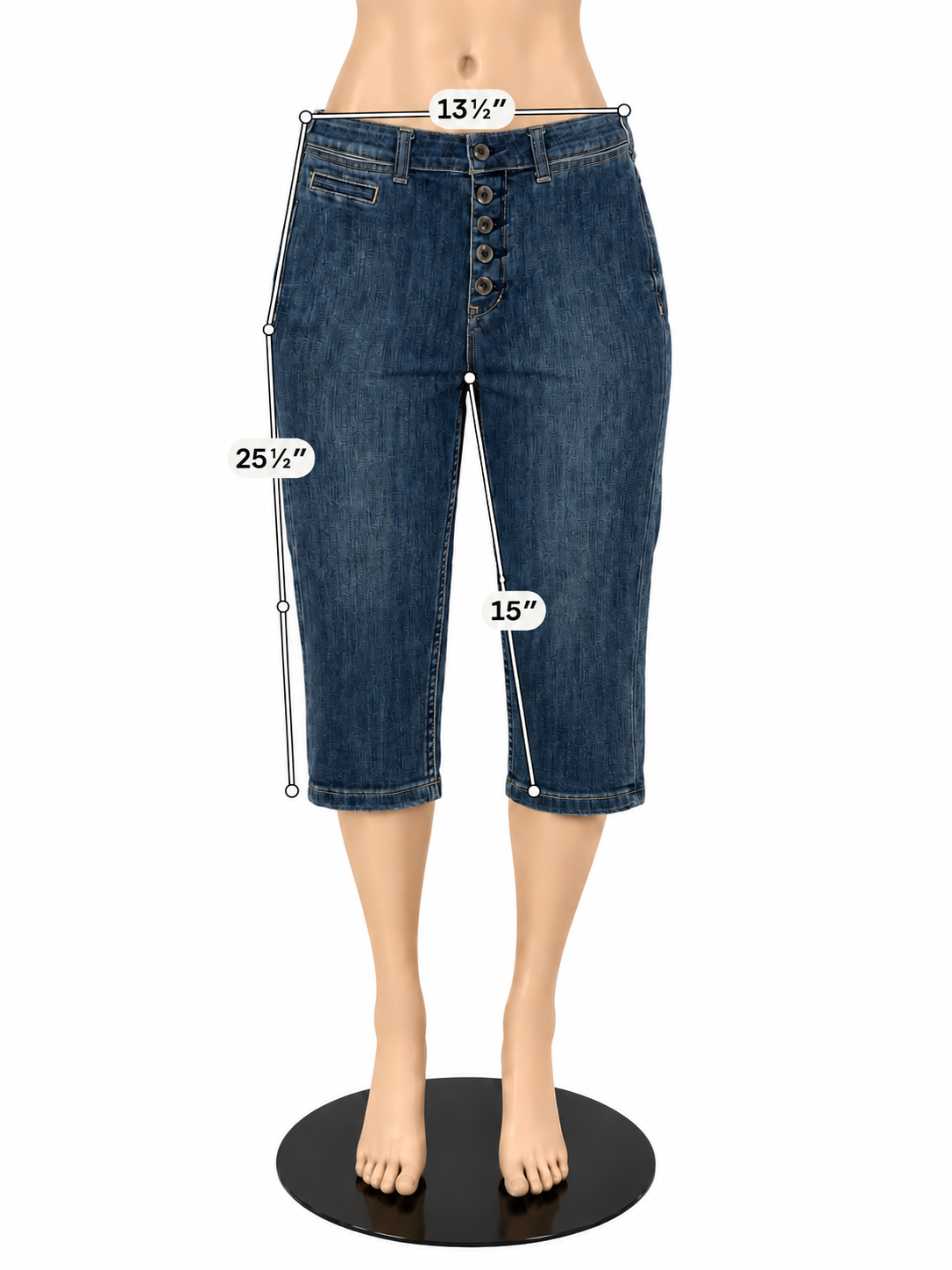 Pilcro and the Letterpress High-Rise Button-Fly Cropped Capri Jeans Size 6