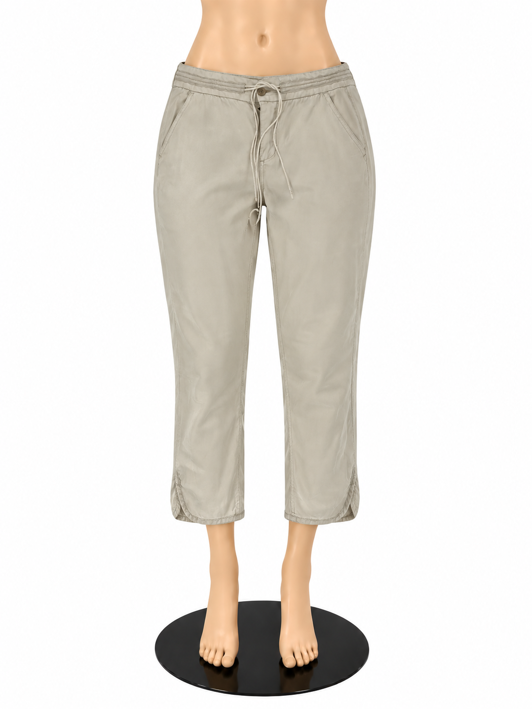 Piero and the Americans Tapered Linen Blend Drawstring Pants Size 6 Cream