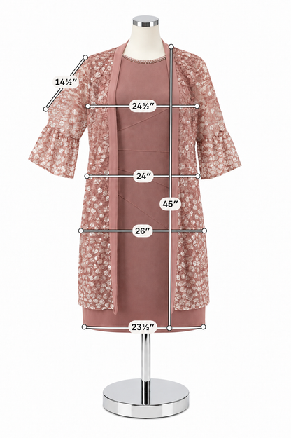 Maya Brooke 24W Mauve Lace Jacket Dress Set | 2-Piece Special Occasion Outfit - ONLINE ONLY