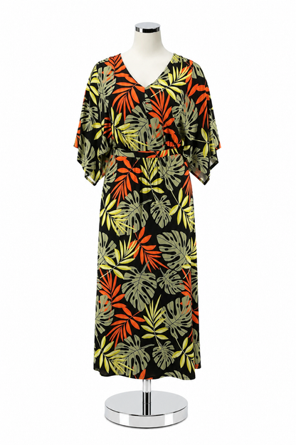 G by Giuliana Tropical Leaf Print V-Neck Maxi Dress Size XL - ONLINE ONLY