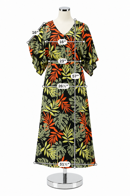 G by Giuliana Tropical Leaf Print V-Neck Maxi Dress Size XL - ONLINE ONLY