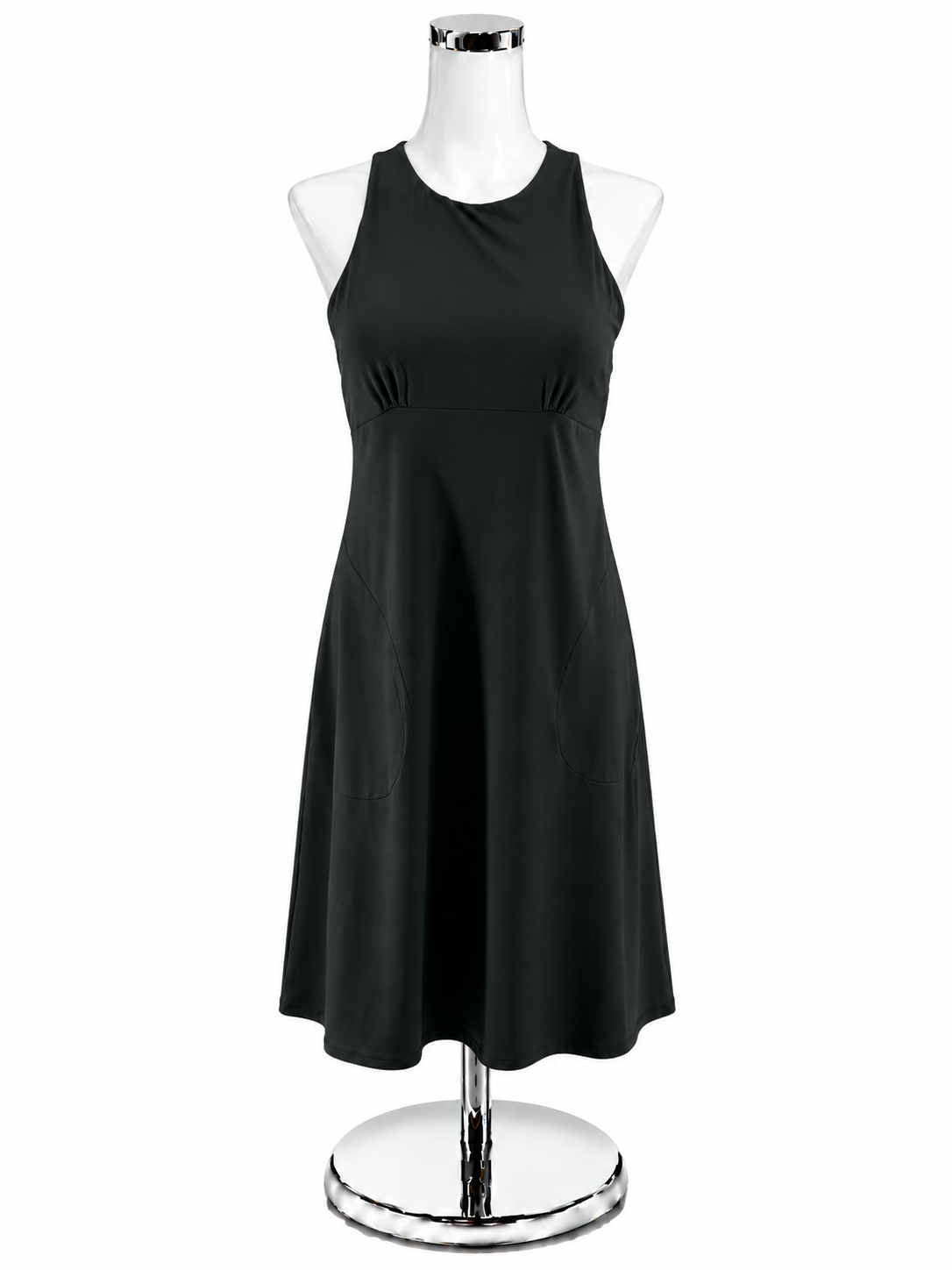 prAna Black Sleeveless Open Back Midi Dress Built-In Bra Size Small NWT - ONLINE ONLY