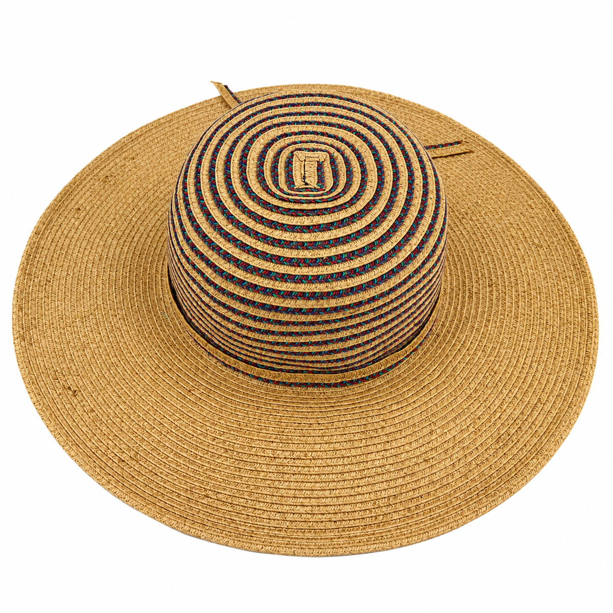 Straw Studios Straw Studios Wide Brim Woven Sun Hat Natural Tan, Multicolor - ONLINE ONLY