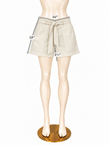 Ann Taylor White Tie-Waist Paperbag Shorts Size 4 - ONLINE ONLY