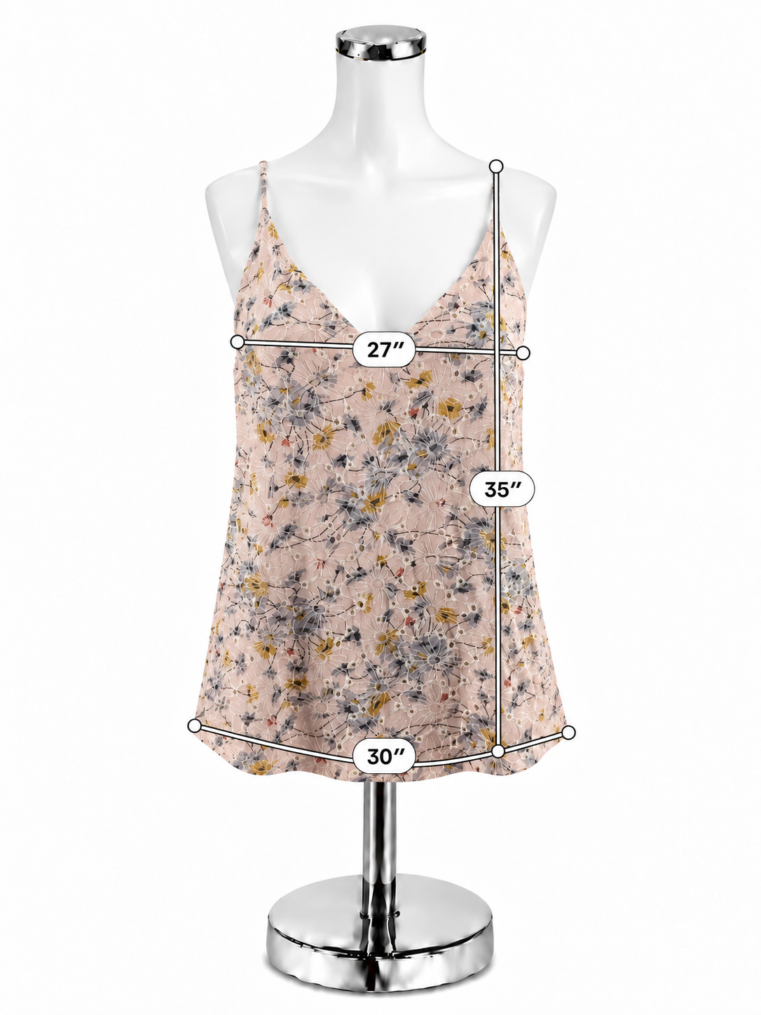 LOFT Floral Embroidered V-Neck Cami Tank Top Size Large - ONLINE ONLY