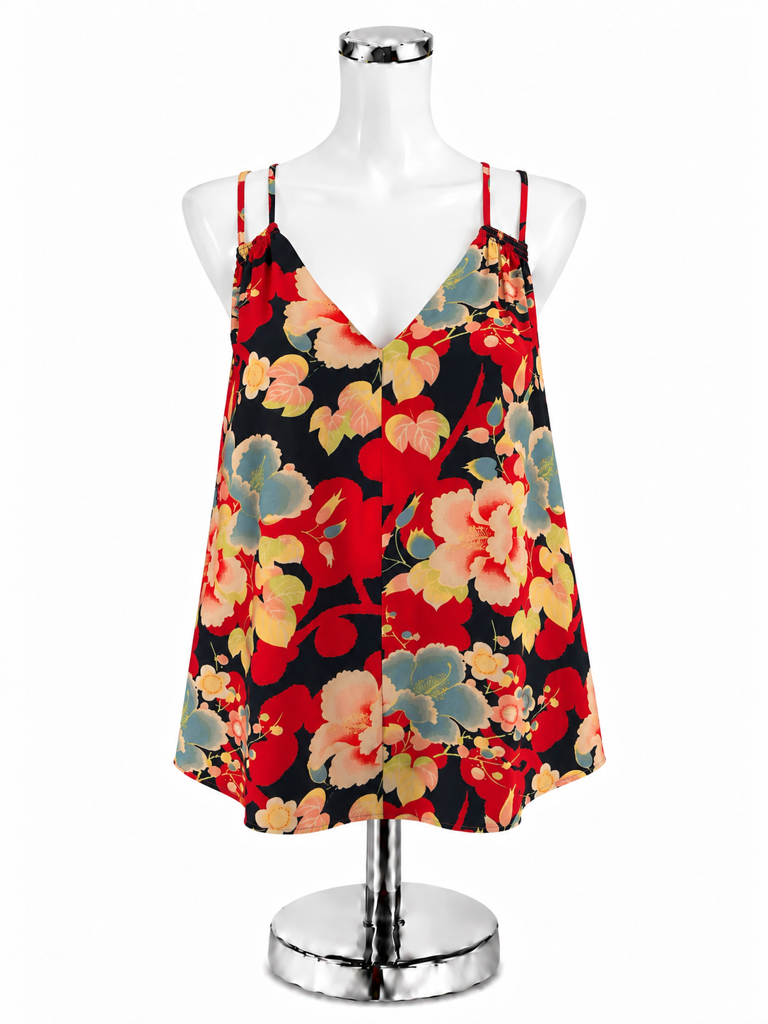 LOFT Floral Double Strap V-Neck Cami Tank Top Size Medium - ONLINE ONLY