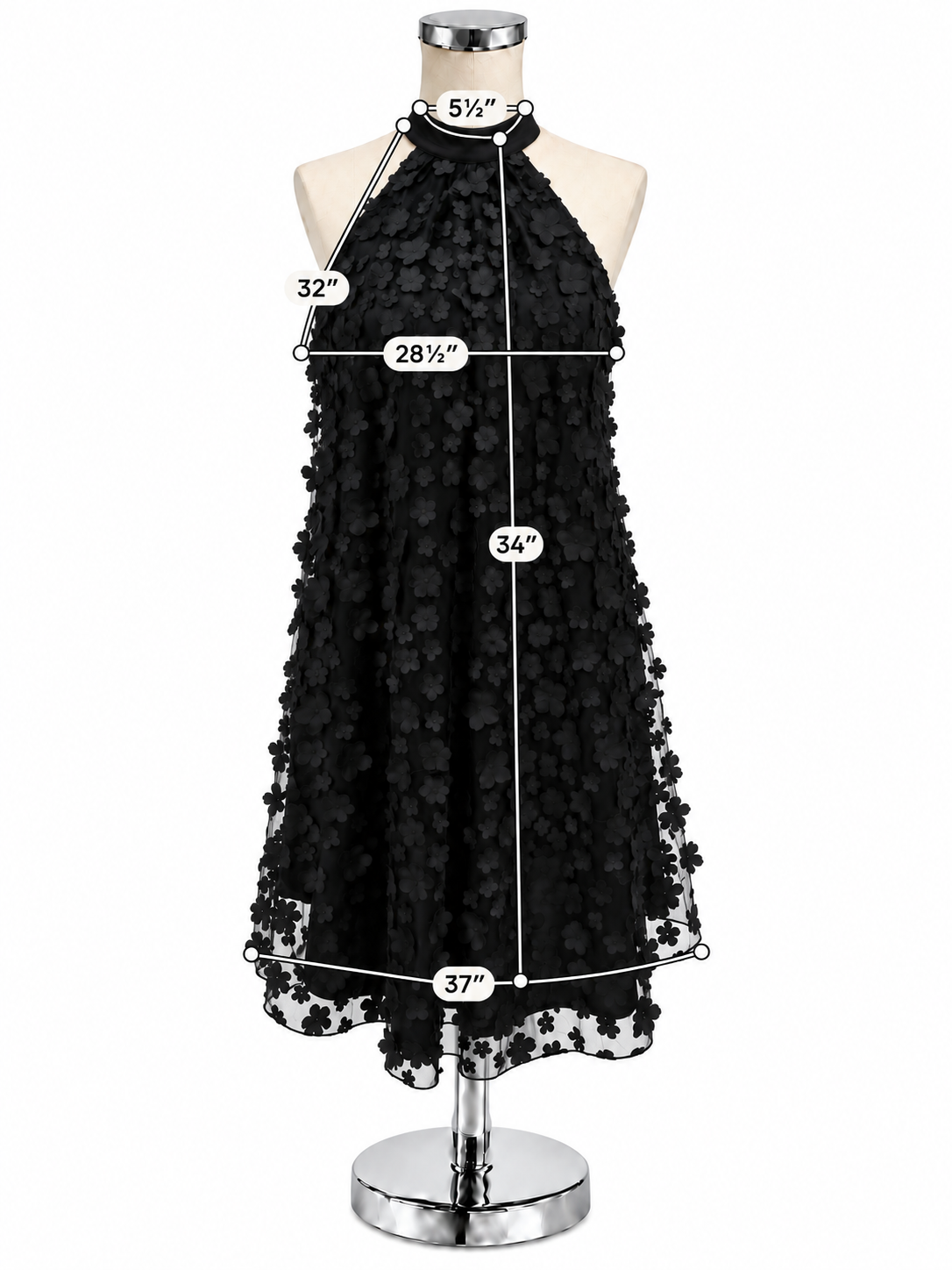 Eva Franco Black Floral Sleeveless A-Line Dress Size 2 - ONLINE ONLY