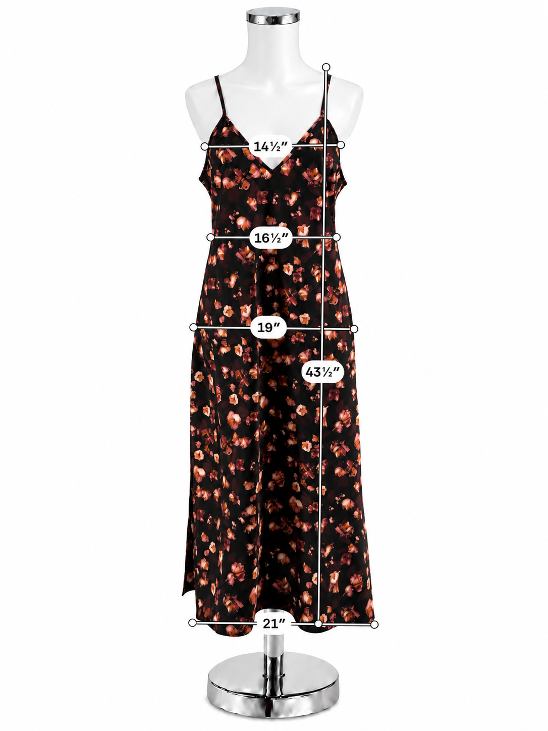 A New Day Floral V-Neck Midi Slip Dress Size Small - ONLINE ONLY