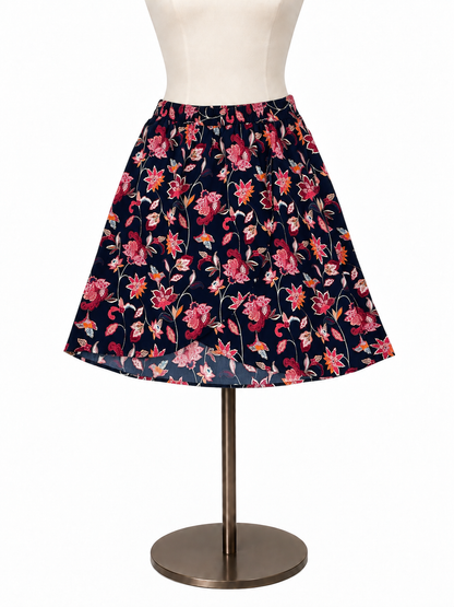 LOFT Outlet Floral A-Line Pull-On Skirt Navy Pink Size Small - ONLINE ONLY