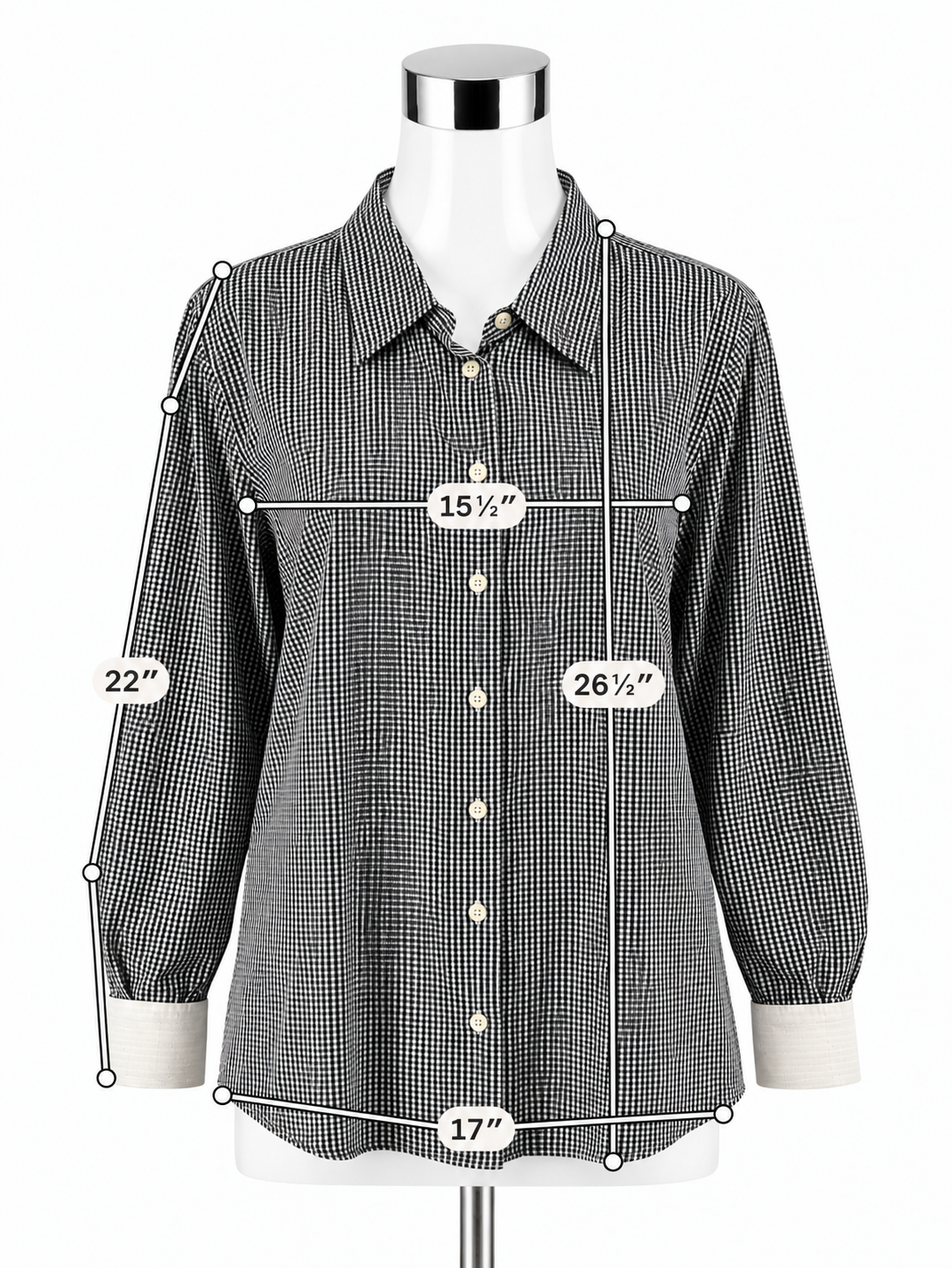 J.Crew Haberdashery Navy &amp; White Gingham Button-Down Casual Top - Size XL - ONLINE ONLY