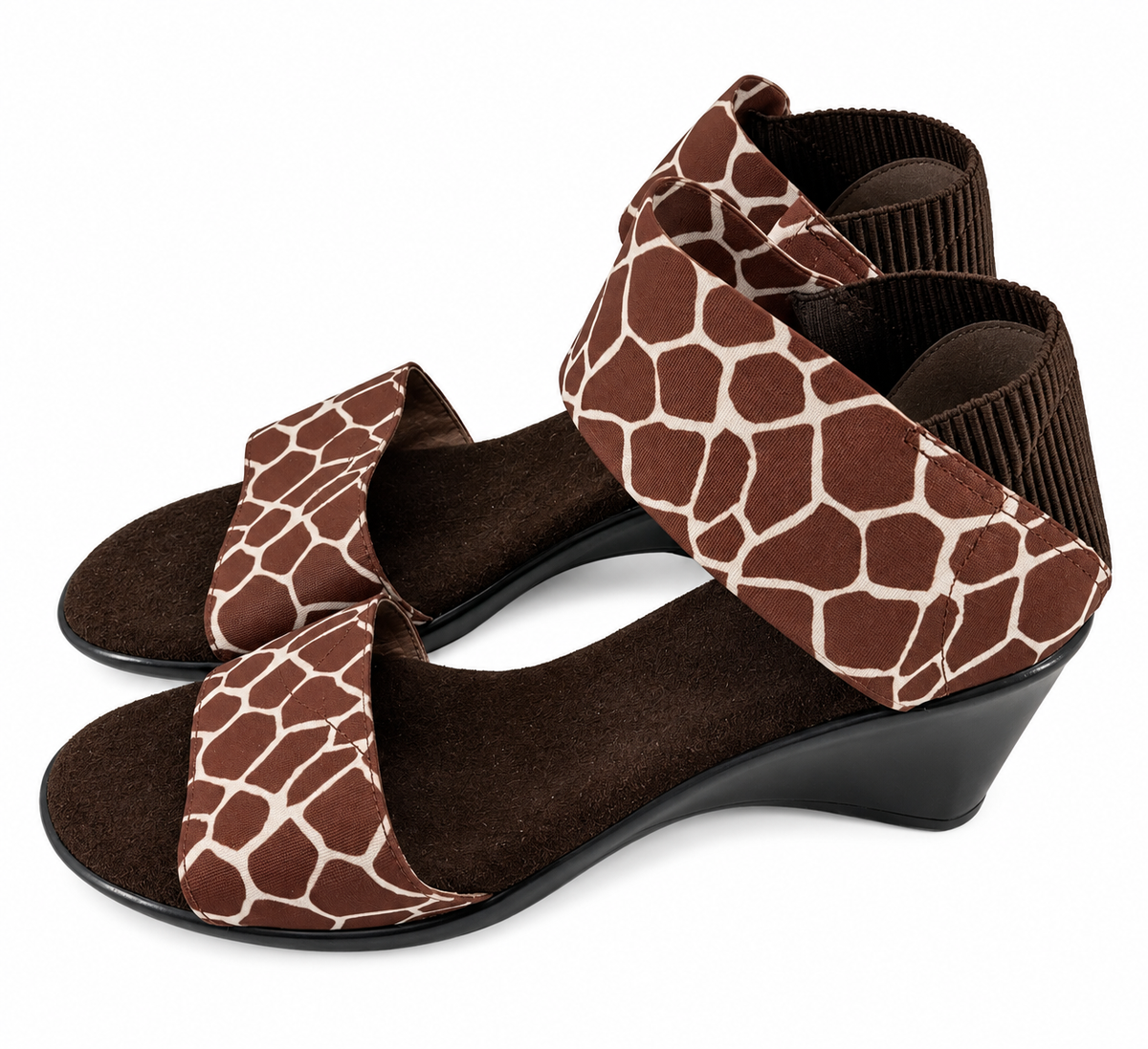 Charleston Shoe Co Cannon Giraffe Print Wedge Sandals Size 7 - ONLINE ONLY