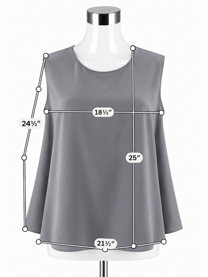 Theory Gray 100% Silk Straight Shell Modern GGT Sleeveless Blouse Size XL - ONLINE ONLY