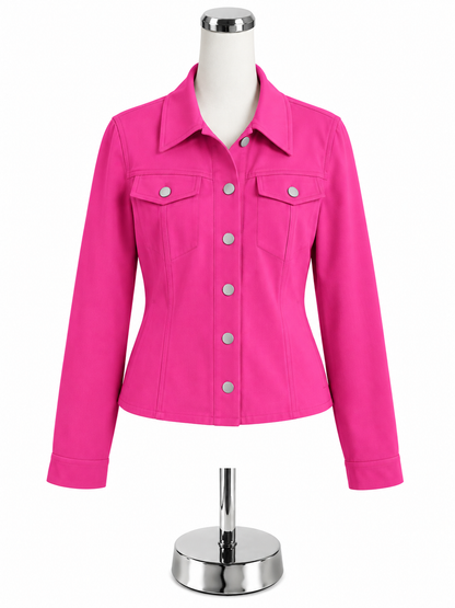 VN Venus Hot Pink Snap-Front Stretch Jacket - Women&