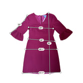 Draper James Burgundy Dress Burgundy Solid Pre-Owned Ladies Dress - Size 4 - Size 4
