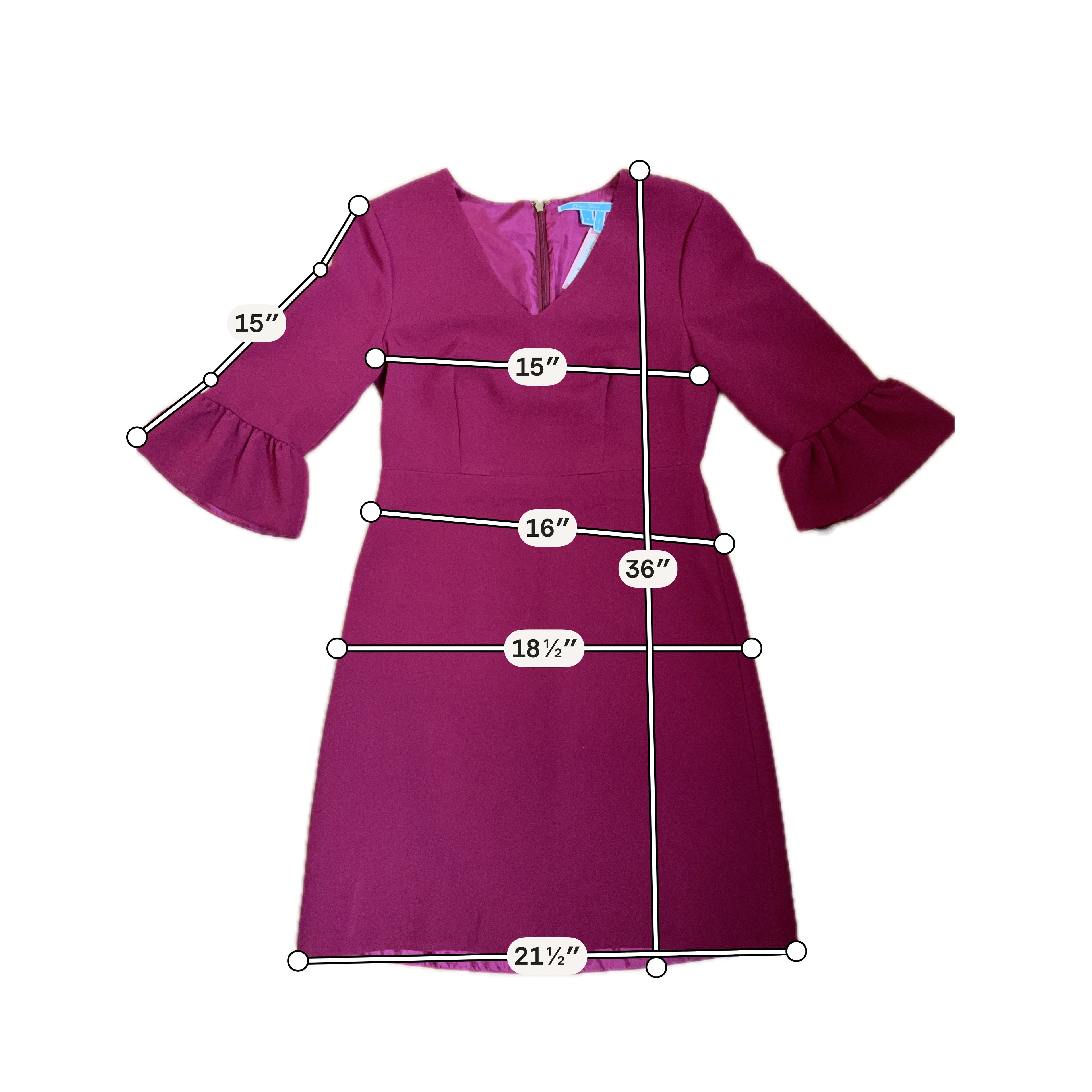 Draper James Burgundy Dress Burgundy Solid Pre-Owned Ladies Dress - Size 4 - Size 4