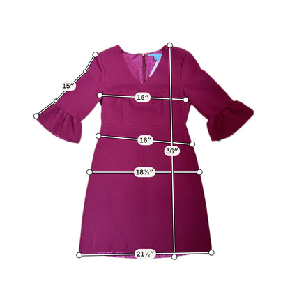 Draper James Burgundy Dress Burgundy Solid Pre-Owned Ladies Dress - Size 4 - Size 4