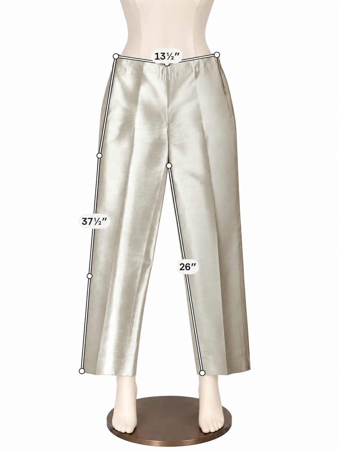 Talbots Signature Size 4 Tan Silk Wool Blend Flat Front Dress Pants - ONLINE ONLY