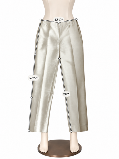 Talbots Signature Size 4 Tan Silk Wool Blend Flat Front Dress Pants - ONLINE ONLY