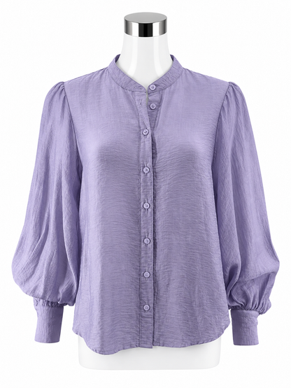 Anthropologie Dusty Lavender Long Sleeve Button Down Blouse Size Small - ONLINE ONLY