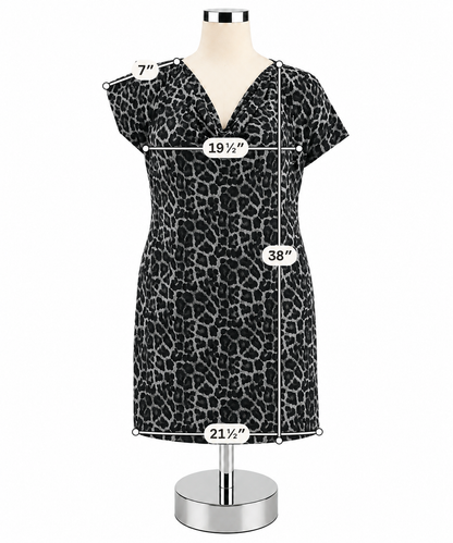 MICHAEL Michael Kors Plus Size 3X Cowl-Neck Animal Print Dress - Gray, Black - ONLINE ONLY