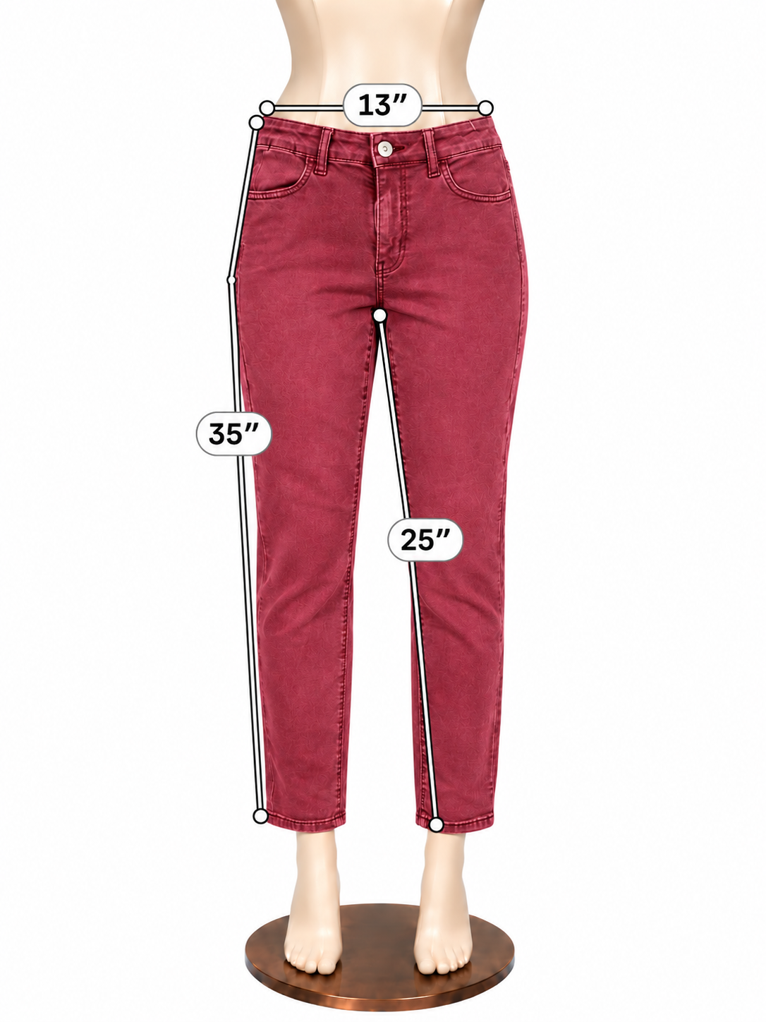 American Eagle Maroon High-Waisted Skinny Pants | Size 4 - ONLINE ONLY