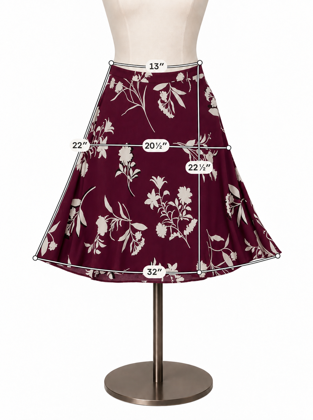 Ann Taylor Petite Floral A-Line Knee Length Skirt Purple White | Size 00 Petite - ONLINE ONLY