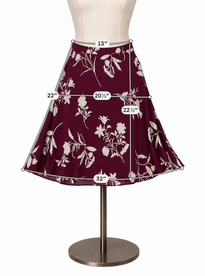 Ann Taylor Petite Floral A-Line Knee Length Skirt Purple White | Size 00 Petite - ONLINE ONLY