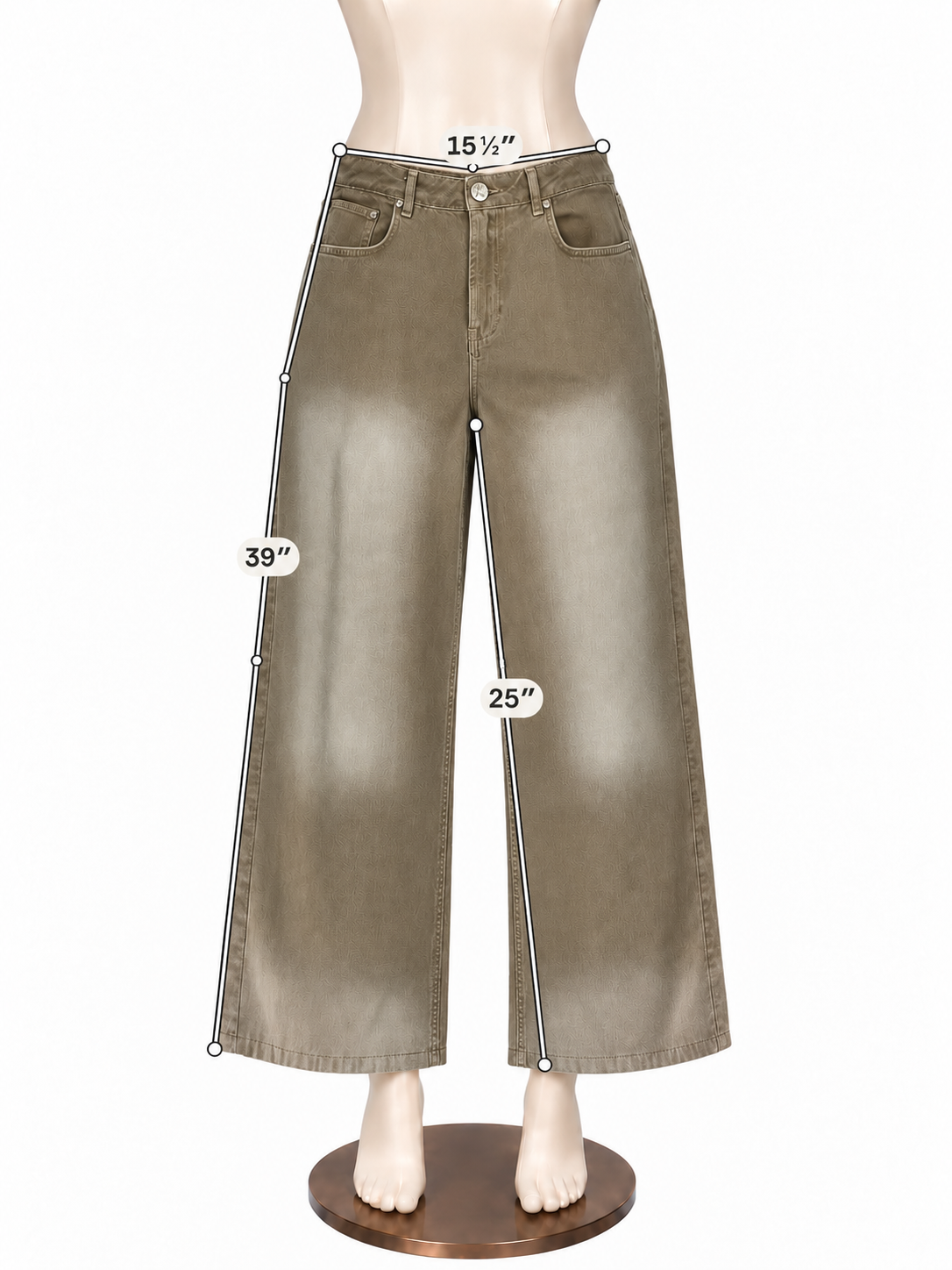 One Teaspoon Khaki Wide Leg Cropped Cotton Pants - Size 30 - ONLINE ONLY