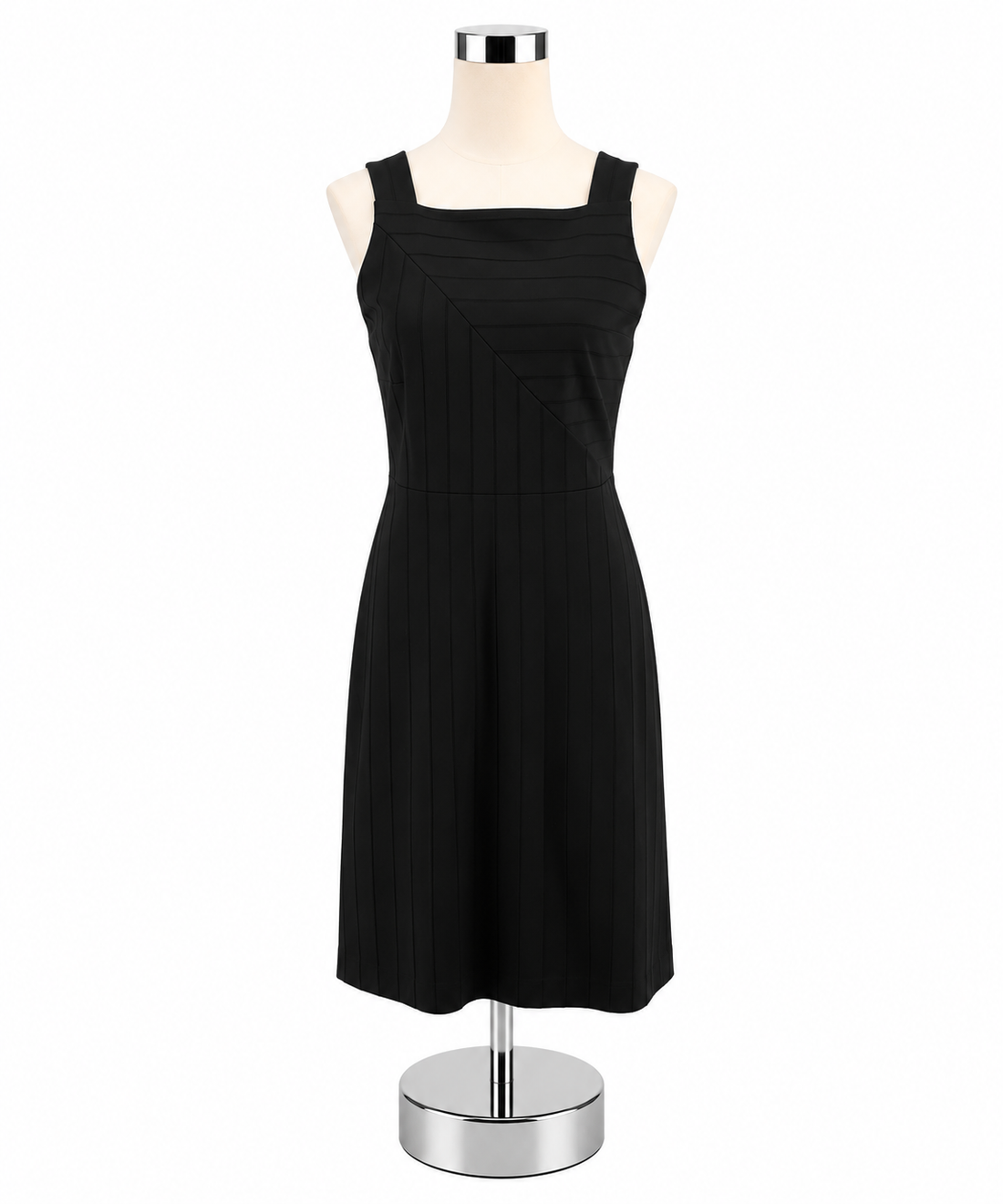 Ann Taylor Pintuck Stripe Sheath Dress Black NWT Size 4 - ONLINE ONLY
