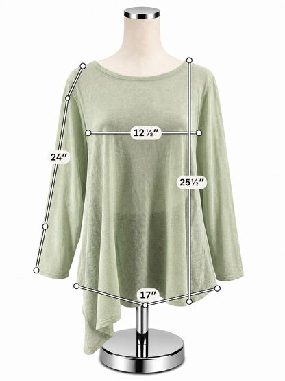 Eileen Fisher Eileen Fisher Fine Organic Linen Crepe Knit Top - Pastel Green - Size XL  NWT - ONLINE ONLY