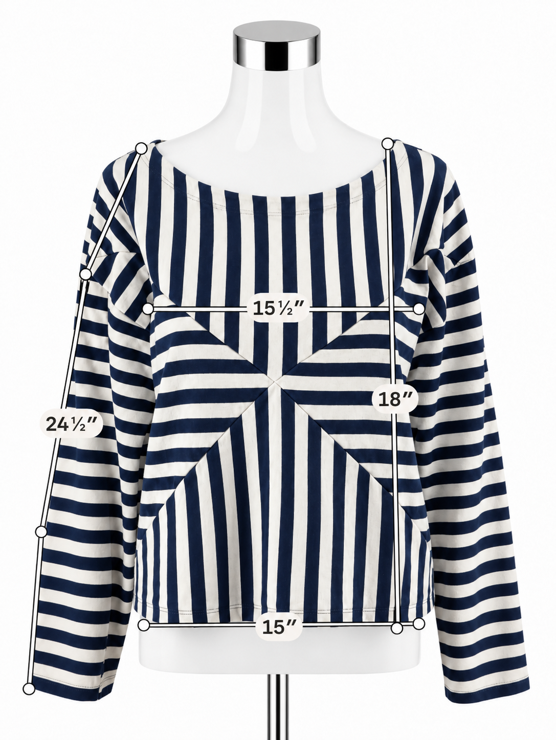 J.Crew x Christopher John Rogers Size Large White, Navy Striped Cropped Top - ONLINE ONLY