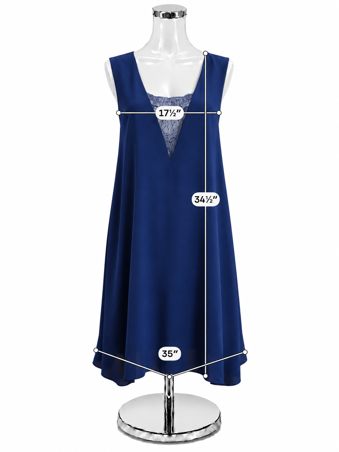 BCBGMAXAZRIA Alie Orient Blue Sleeveless Lace Inset Asymmetrical Dress Size L NWT - ONLINE ONLY