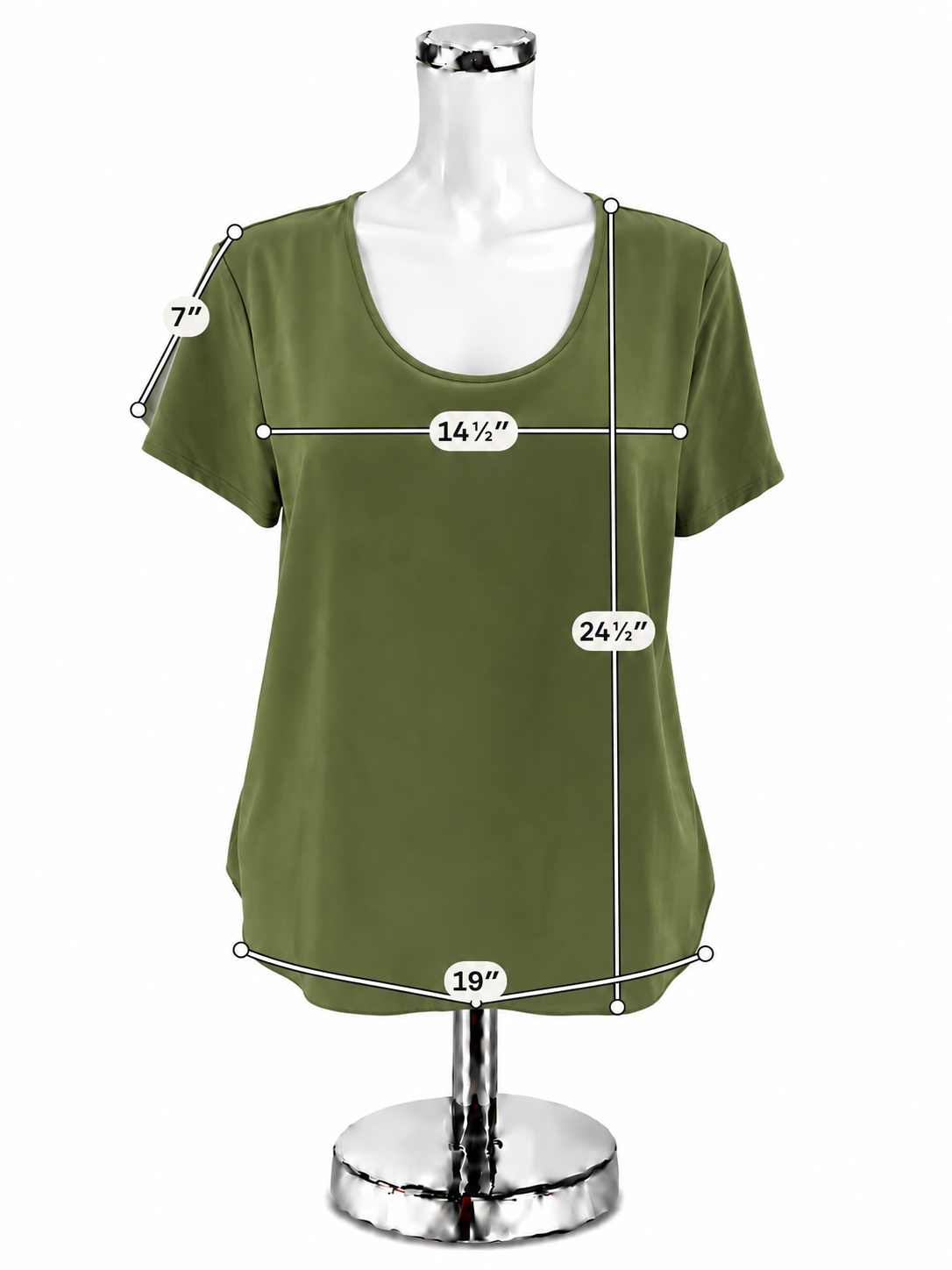 Ann Taylor LOFT Mixed Media Short Sleeve Top Olive Green Size Medium - ONLINE ONLY