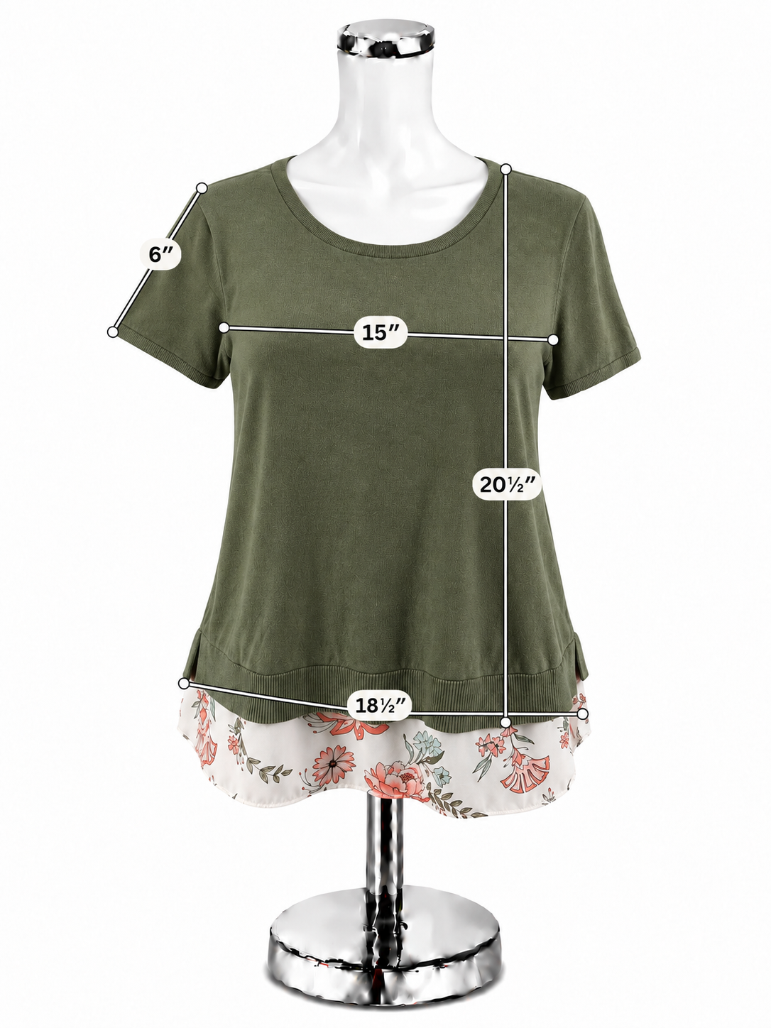 Loft Outlet Floral Layered Mixed-Media Top | Size Small - ONLINE ONLY