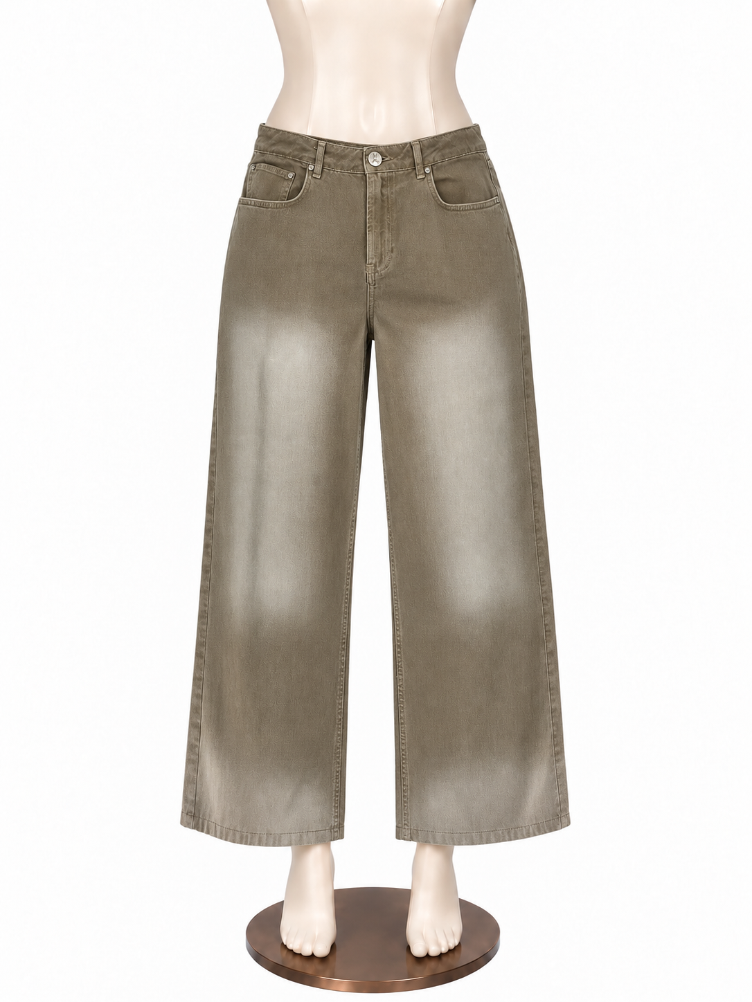 One Teaspoon Khaki Wide Leg Cropped Cotton Pants - Size 30 - ONLINE ONLY
